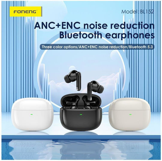 Foneng BL152 In-ear Bluetooth Handsfree Căști cu Carcasă de Încărcare Alb