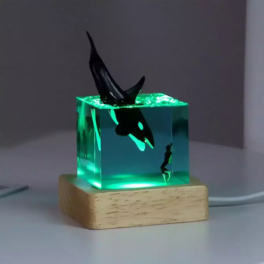 Table Night Light Epoxy Whale 8cm