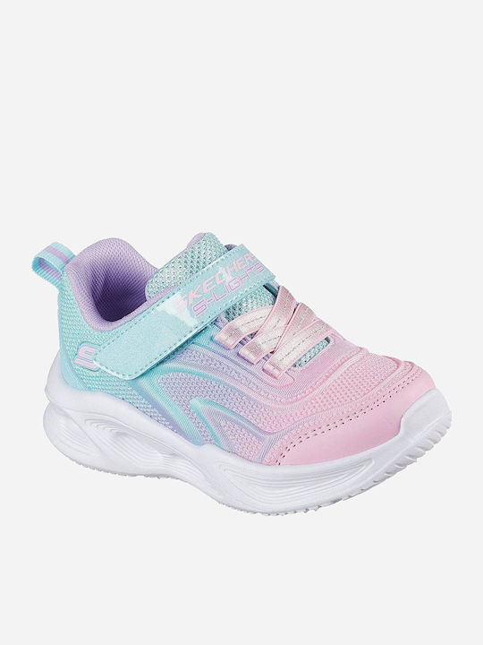 Kids Sports Shoes Running with Hoop & Loop Closure Pink