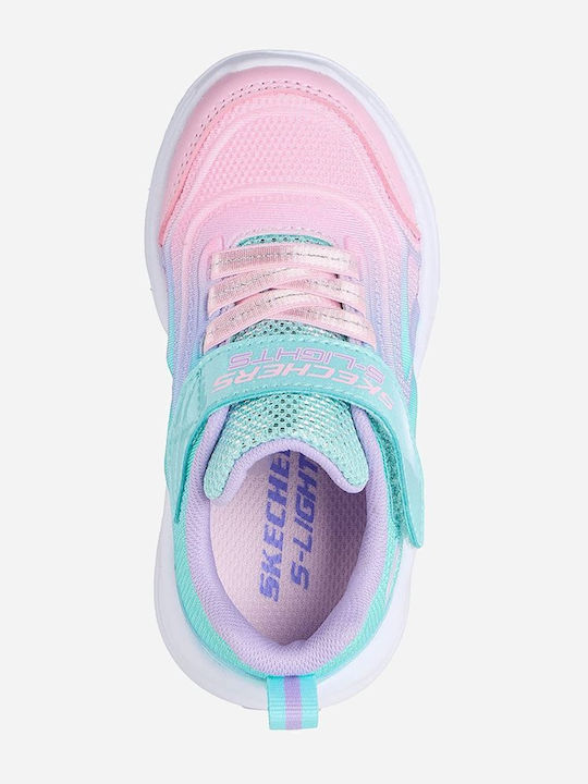 Kids Sports Shoes Running with Hoop & Loop Closure Pink