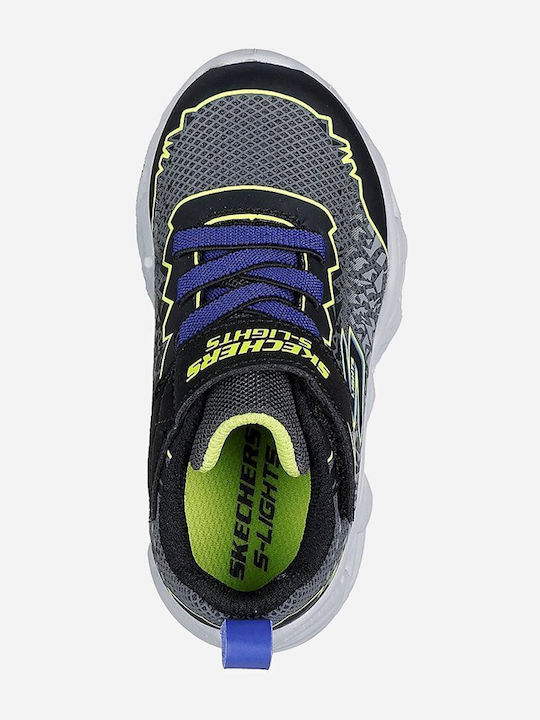 Kids Sneakers with Hoop & Loop Closure & Lights Gray