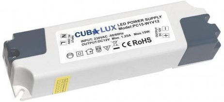 Cubalux LED Power Supply IP20 Power 15W with Output Voltage 12V