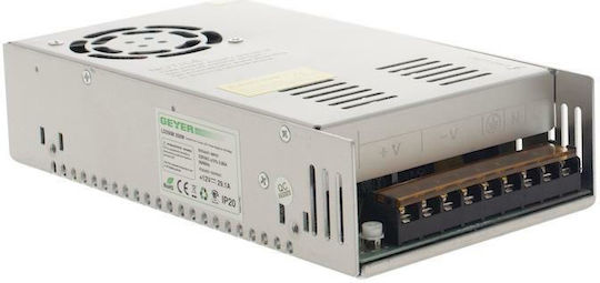 Geyer Τροφοδοτικό LED IP20 Ισχύος 350W με Τάση Εξόδου 12V