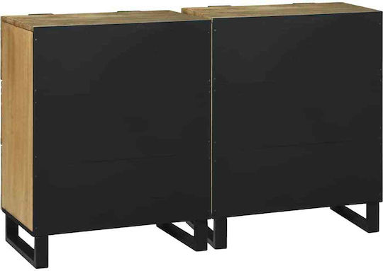Chest of Drawers of Solid Wood Coffee 60x33.5x75cm