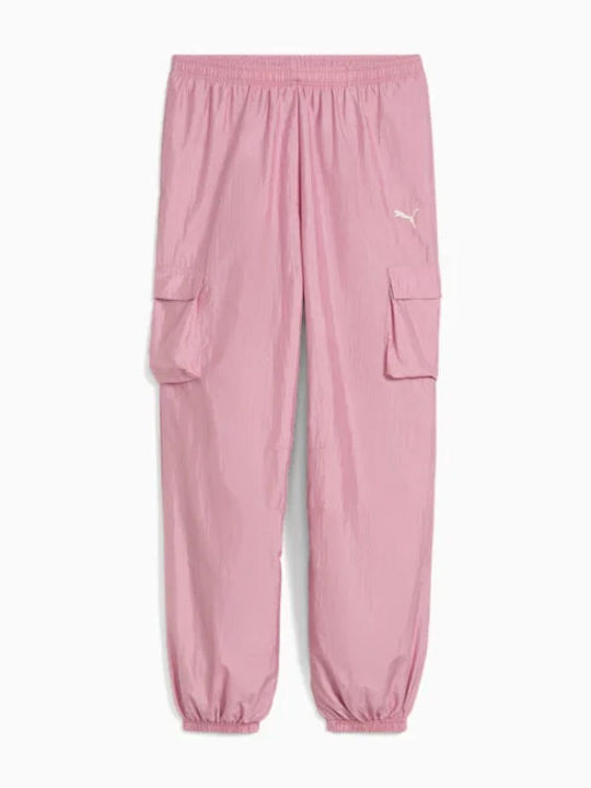 Kids Sweatpants Pink Woven