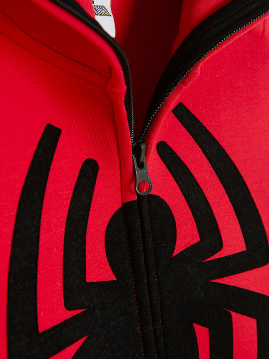 Kinder-Sweatshirt Strickjacke mit Kapuze Rote Spiderman