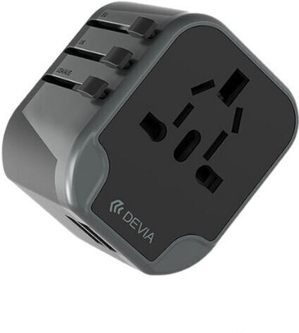 Devia Devia Adaptor pentru Prize Universal în Universal cu 2 Porturi USB