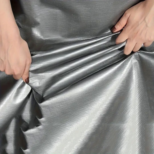 Waterproof Grey Tarpaulin 120gr Light Type with Metal Eyelets 3x5m