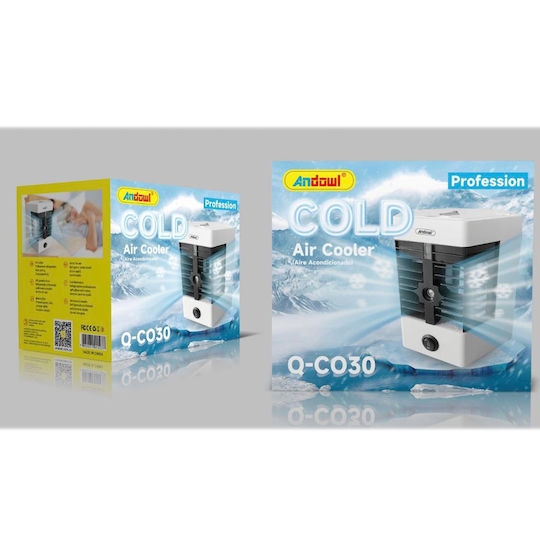 Andowl Qc030 Мини Климатик USB С Вода 10W Бял
