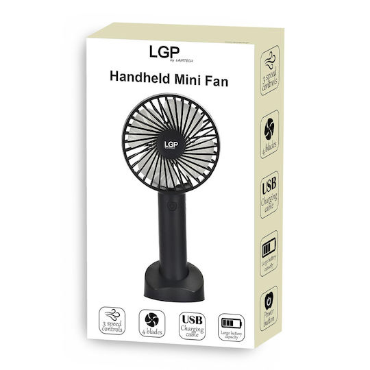 Lamtech Ανεμιστηράκι Χειρός USB Μαύρο LAM980053