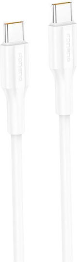 Foneng USB 2.0 Кабел USB-C Мъжки - USB-C 60W Захранване (PD) Бял 1м