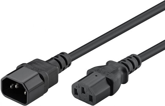 Powertech IEC C13 - IEC C14 Cable 3m Μαύρο CAB-P025