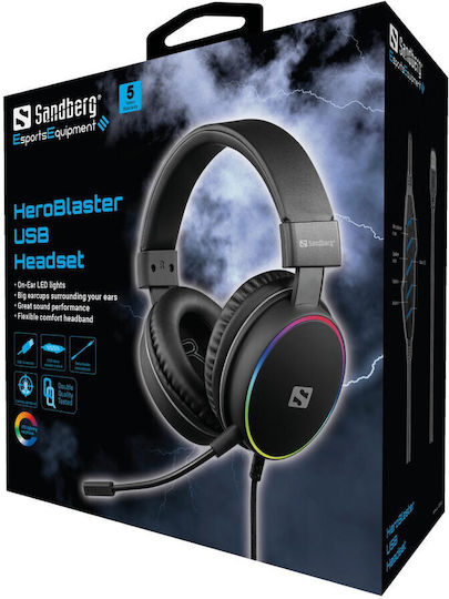 Sandberg Usb On Ear Căști Multimedia cu microfon și conexiune USB-A