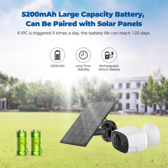 Axred AXRSOL-300 IP Cameră de Supraveghere Wi-Fi Full HD+ 3MP Rezistentă la apă Pe baterii cu Comunicare Bidirecțională și Lentilă 2.4mm