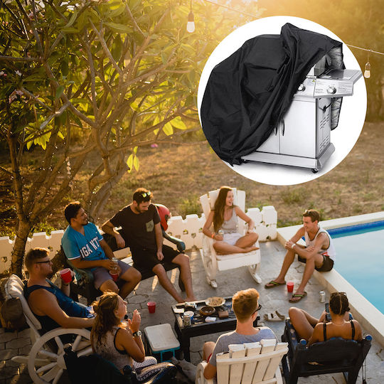 Hurtel Grill Cover Black from Oxford with UV Protection 190cmx71cmx117cmcm