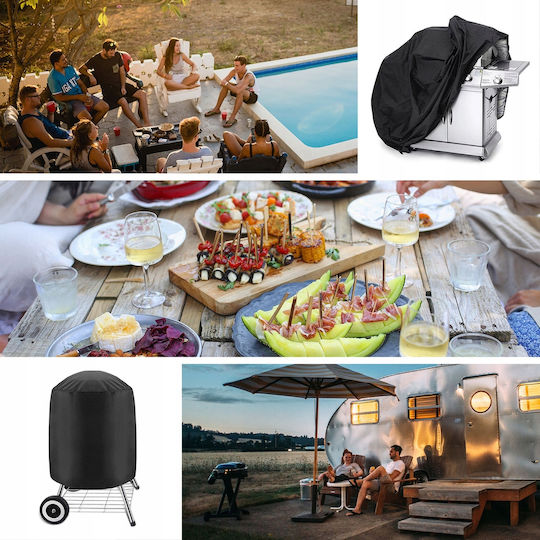 Hurtel Grill Cover Black from Oxford with UV Protection 190cmx71cmx117cmcm