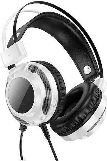 Hoco W110 Over Ear Gaming Headset cu conexiune 3,5mm / USB Alb