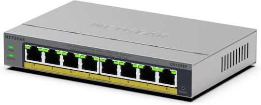 NetGear GS108EP-100EUS Managed L2 PoE Switch με 8 Θύρες Gigabit (1Gbps) Ethernet