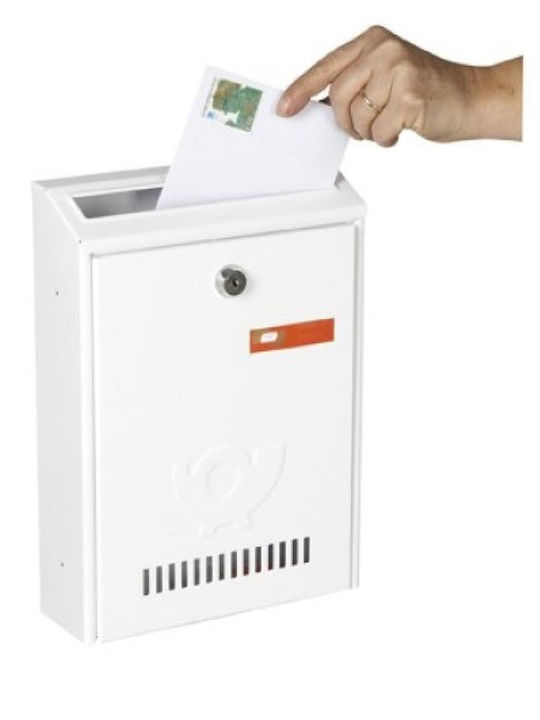 Viometal Outdoor Metal Mailbox in White Color 17.5cm