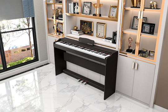 Electric Upright Piano KMDP-105 with 88 Weighted Keys Black
