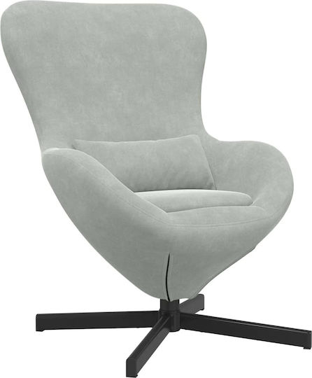 Πολυθρόνα Massage Περιστρεφόμενη Βελούδινη Light Grey 63x73x90cm