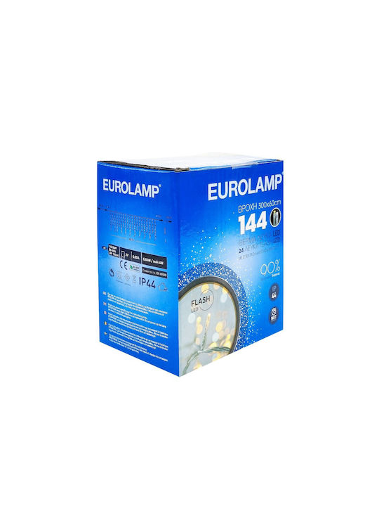 144 Lights LED 3m. x 60cm Warm White type Rain 1pcs