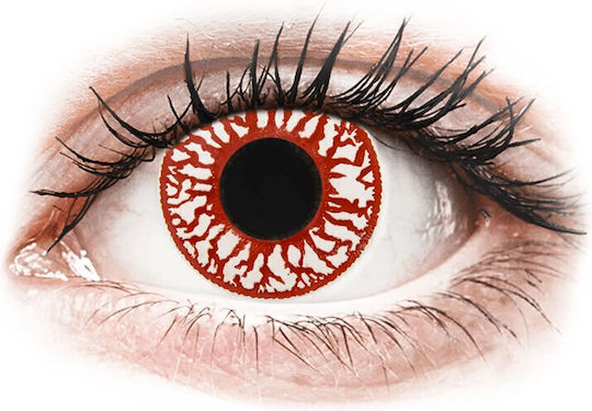 Bloodshot Crazy Lens Αποκριάτικοι Φακοί Επαφής για Halloween Κόκκινοι 2τμχ