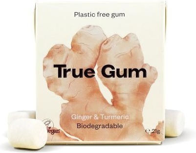 True Gum Chewing Gum with Ginger & Turmeric Flavour No Added Sugar 21g