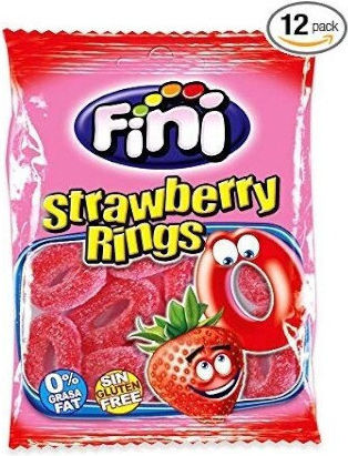 Fini Ζαχαρωτά Rings με Γεύση Strawberry Χωρίς Γλουτένη 100gr