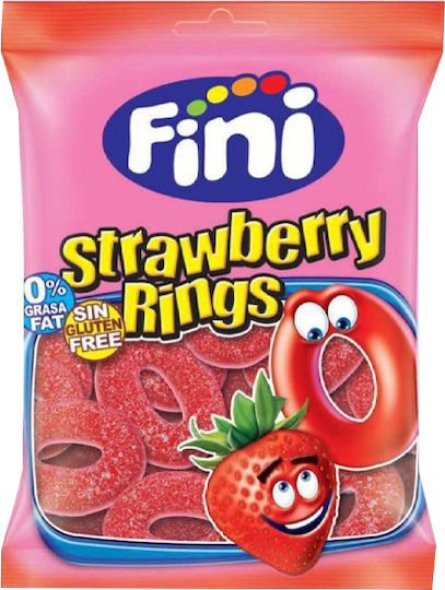 Fini Ζαχαρωτά Rings με Γεύση Strawberry Χωρίς Γλουτένη 100gr