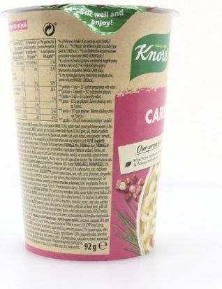 Knorr Ζυμαρικά Snack Pot Carbonara 92gr