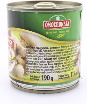 Ομοσπονδία Μανιτάρια Τεμαχισμένα Green House 190gr