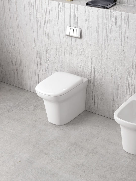 Karag Grace Floor-Standing Toilet with Floor Trap that Includes Soft Close Cover White