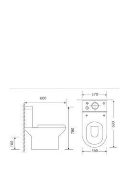Tema Stehende Toilette Rimless mit Spülung Weiße