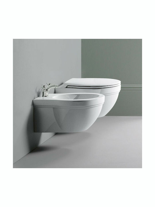 GSI Classic Wall-Mounted Toilet that Includes Soft Close Cover White