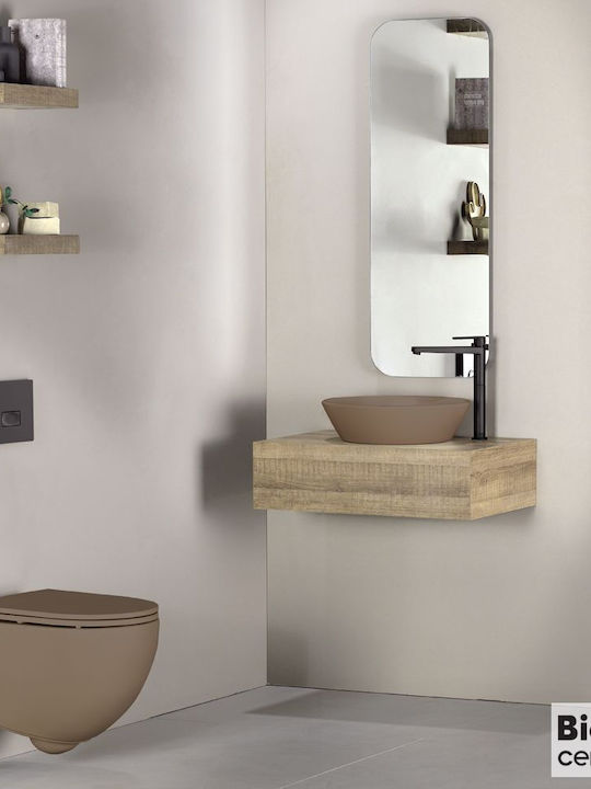 Bianco Ceramica Lenta Монтирана на стена тоалетна с Капак Софт Клоуз Taupe Matt
