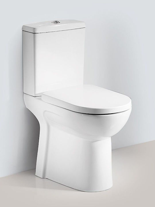 Serel Senior Vela Zugängliche Toilette mit Spülung mit Deckel Sanftes Schließen Weiße