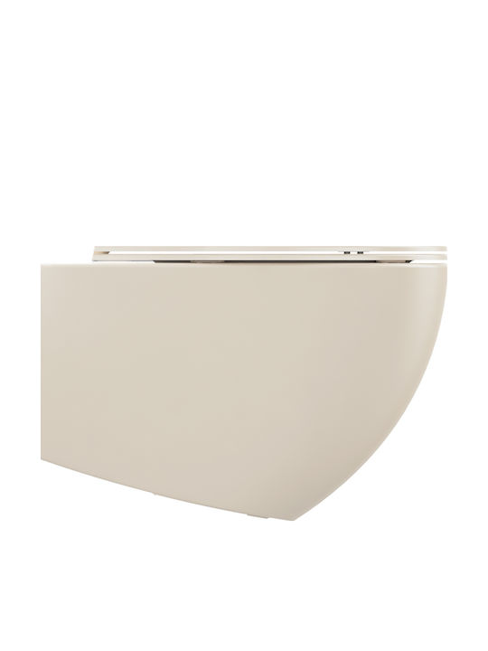 Bianco Ceramica Lenta Toaletă montată pe perete Fără margine cu Capac Închidere lentă Albă