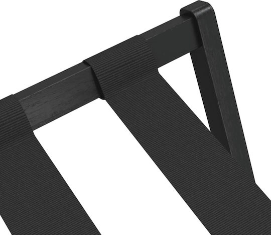 vidaXL Wooden Foldable Hotel Luggage Rack Black W68.5xD38xH58cm
