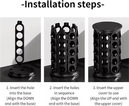 One Fashion Storage Stand 40 Nespresso Capsules Black