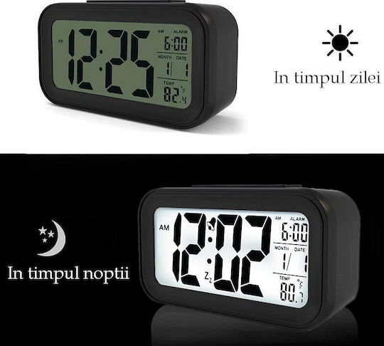 Επιτραπέζιο Ψηφιακό Ρολόι LED Πλαστικό με Ξυπνητήρι Διάφανο