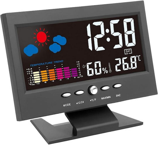Ceas De Masă Digital Led Din Plastic Cu Ceas Deșteptător Negru
