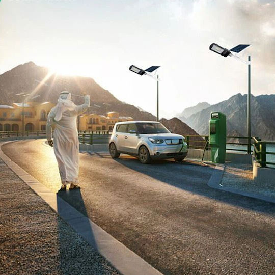 Lampă Solară Stradală 100W cu Senzor de Mișcare, Fotocelulă și Telecomandă IP65