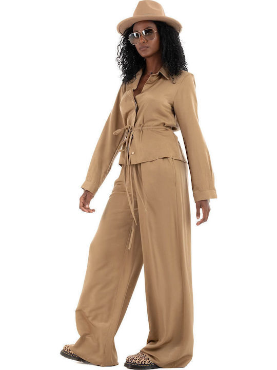Women's Long Sleeve Shirt Brown