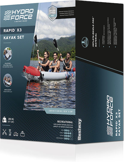 Bestway Hydro Force 65132 Φουσκωτό Kayak Θαλάσσης 3 Ατόμων Πορτοκαλί