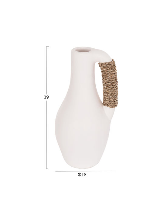 HomeMarkt Decorative Vase Cammer White 18x18x39cm