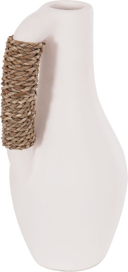 HomeMarkt Διακοσμητικό Βάζο Πήλινο Cammer Λευκό Φ18xΥ39cm