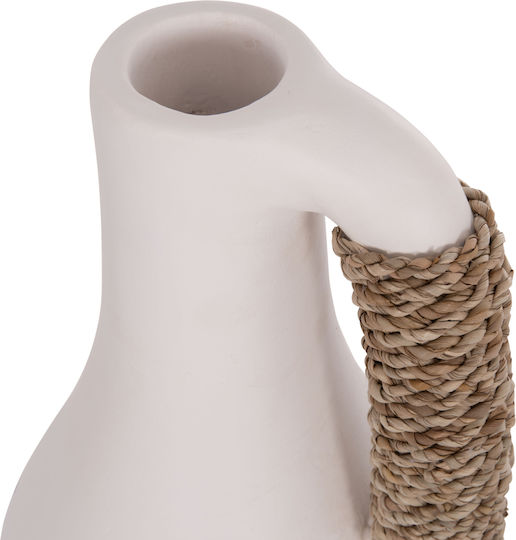 HomeMarkt Διακοσμητικό Βάζο Πήλινο Cammer Λευκό Φ18xΥ39cm
