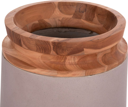 HomeMarkt Διακοσμητικό Βάζο Τσιμεντένιο Linter Καφέ Φ34xΥ60cm 2τμχ