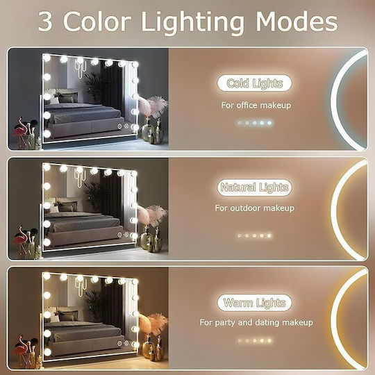 Schminkspiegel mit Licht Beige